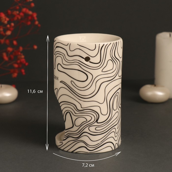 Аромалампа керамика  Аромалампа керамика "Ты свободен" белая 7,2х7,2х11,6 см