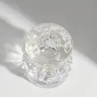 Подсвечник стекло на 1 свечу "Капли лавы" прозрачный d=2,5 см 5х5х5,5 см