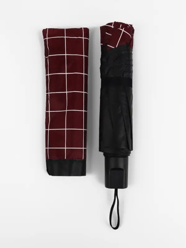 Зонт механический &laquo;Крупная клетка&raquo;, эпонж, 4 сложения, 8 спиц, R=47/55 см, d=94 см, МИКС