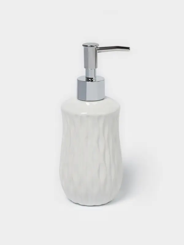 Набор аксессуаров для ванной комнаты Доляна &laquo;Течение&raquo;, 4 предмета, дозатор 350 мл, мыльница, два стакана 300 мл, белый