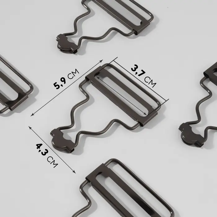 Застёжка для комбинезона, 37 мм, 10 шт., цвет чёрный никель Застёжка для комбинезона, 37 мм, 10 шт., цвет чёрный никель