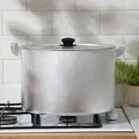 Кастрюля, 20 л, d=35 см, с крышкой, штампованный алюминий, серебристая