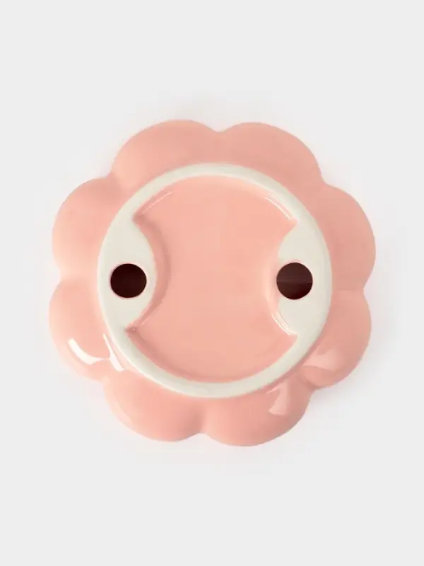 Чайная пара "Облако" цвет розовый, блюдце 14х3см, чашка 12х8,5х7 см