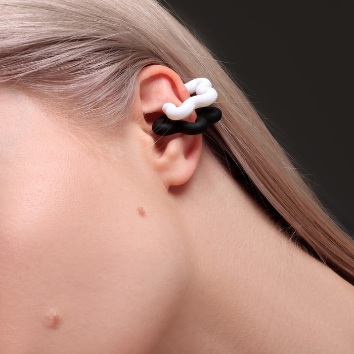 Серьги «Каффы» набор 2 шт, цветок, цвет чёрно-белый Серьги «Каффы» набор 2 шт, цветок, цвет чёрно-белый