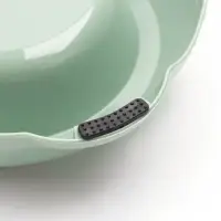 Миска двойная, 26.3&times;16&times;3.9 см, на пластиковом основании, металл, зелёная