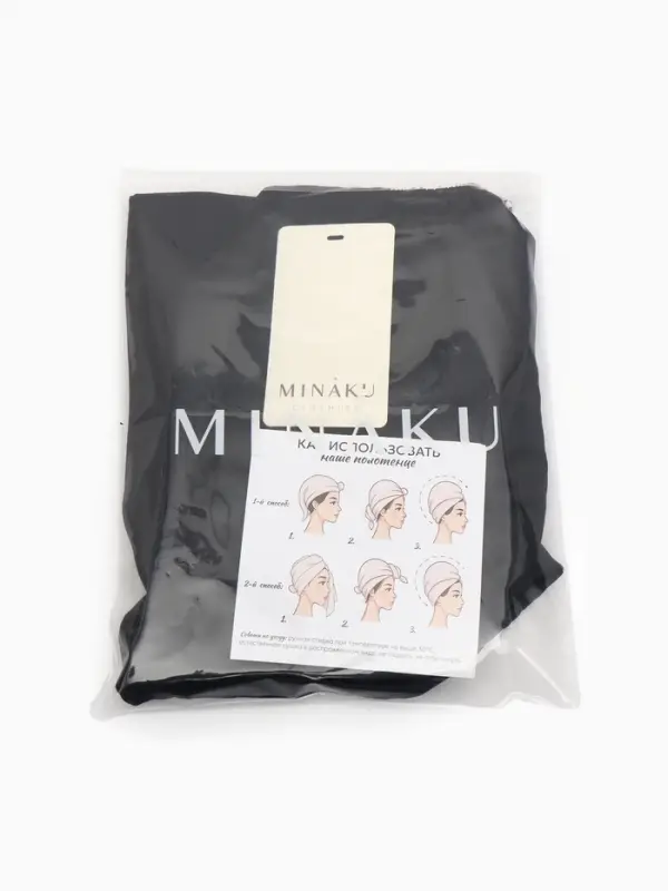 Чалма - тюрбан для волос MINAKU, 25&times;68 см, тенсель, чёрная