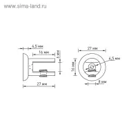 Полкодержатель, для полки до 6 мм, цвет хром Полкодержатель, для полки до 6 мм, цвет хром