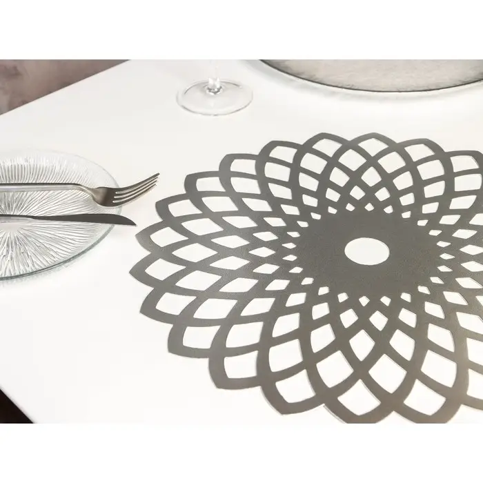 Салфетка сервировочная на стол «Дэми», d=37 см, цвет серебряный
