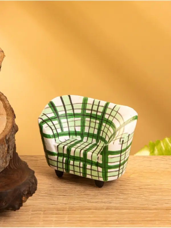 Мебель для кукол &laquo;Кресло клетчатое&raquo;, 6&times;3.5&times;5 см, дерево, зелёная