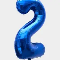 Воздушный шар фольгированный 40" &laquo;Цифра 2&raquo;, темно-синий