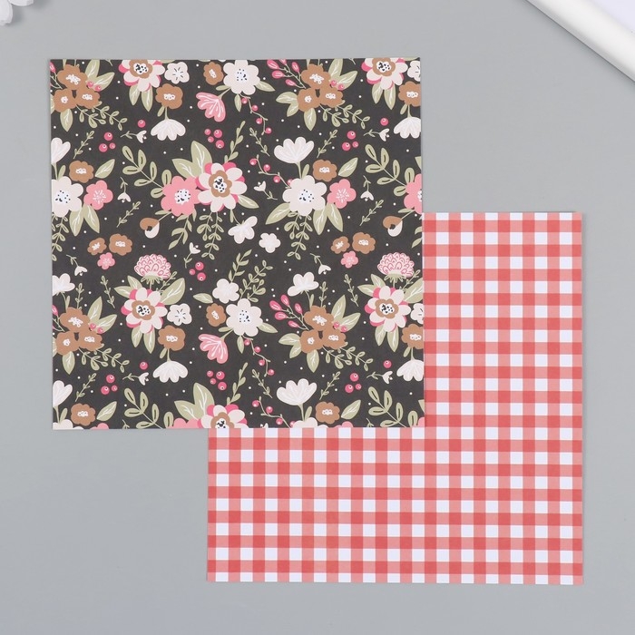 Набор бумаги для скрапбукинга 12 листов 12 дизайнов Набор бумаги для скрапбукинга 12 листов 12 дизайнов "Гармония" 160 гр 15,2х15,2 см