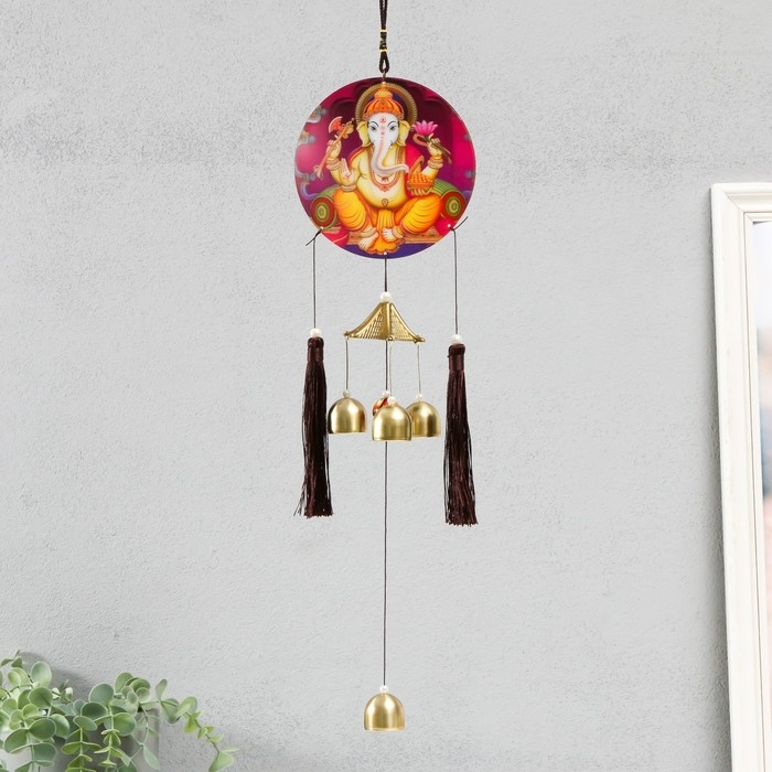 Музыка ветра металл Музыка ветра металл "Ганеша" 4 колокольчика 52х12,5х2,7 см