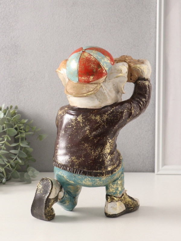 Сувенир полистоун "Бульдог с фотоаппаратом" 17,5х16х29 см