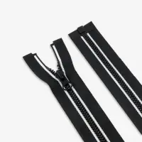 Молния &laquo;Трактор&raquo;, №5, разъёмная, замок автомат, 80 см, чёрная, белая