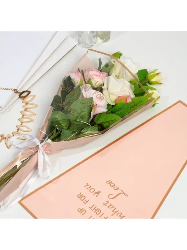 Пакет для цветов &laquo;Самой прекрасной&raquo;, пудровый, 28 х 9 х 43.5 см