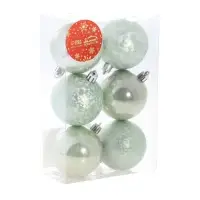 Ёлочные игрушки &laquo;Чары волшебства&raquo;, шары новогодние, d=5.5 см, набор 6 шт., зелёный