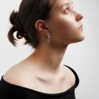 Серьги &laquo;Льдинки&raquo; квадрат, белые в серебре