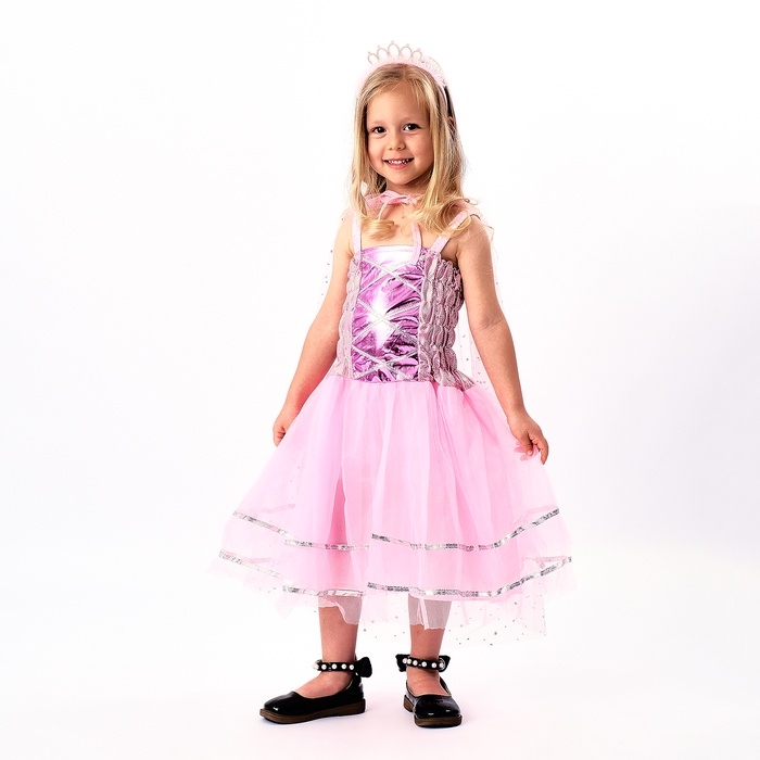 Карнавальный костюм  Карнавальный костюм "Красивая принцесса" рост 104-134 см, платье, накидка, ободок