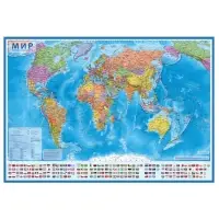 Карта Мира Политическая, 157&times;107 см, 1:21.5 млн, интерактивная, ламинированная