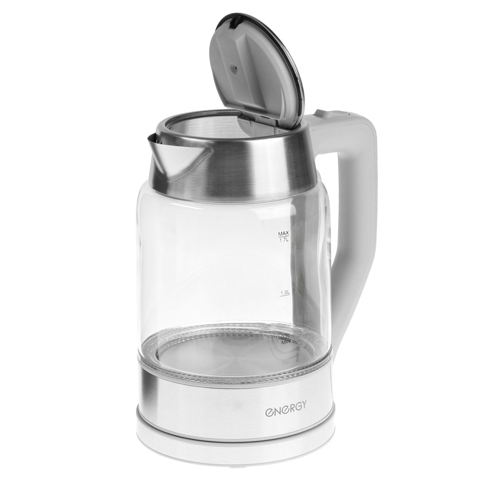 Чайник электрический ENERGY E-206, стекло, 1.7 л, 2200 Вт, серый Чайник электрический ENERGY E-206, стекло, 1.7 л, 2200 Вт, серый