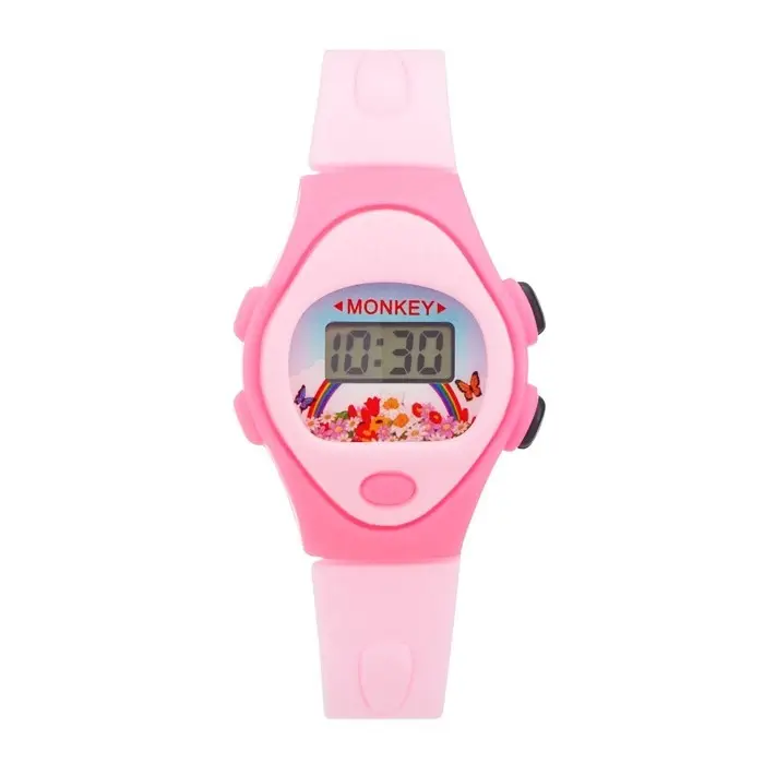 Часы наручные электронные, детские "Птички", ремешок силикон, розовый