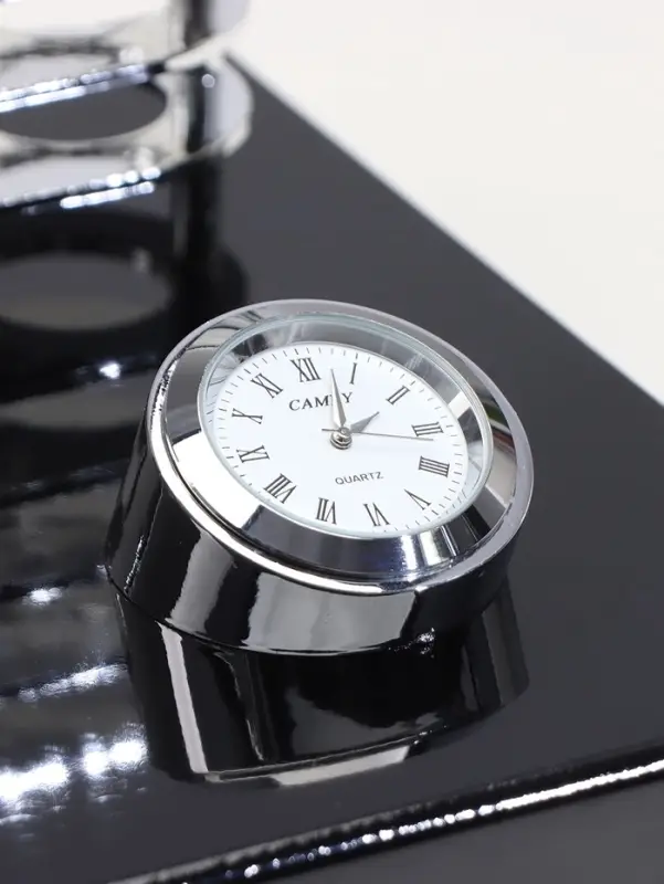 Набор настольный канцелярский, 6 в 1, с часами