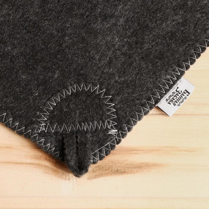 Набор банный: шапка и коврик  "Хозяин бани" в пакете