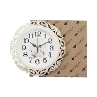 Часы настенные интерьерные &laquo;Хостон&raquo;, бесшумные, плавный ход, d=40.5 см, циферблат d=26 см, белые, от батарейки 1&times;АА