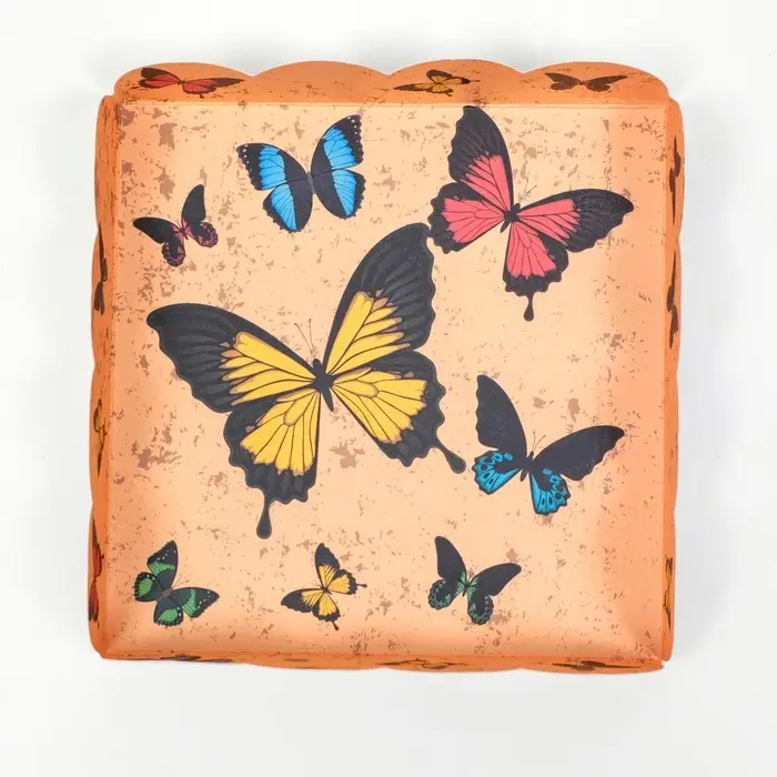 Коробка для печенья, «Акварельные бабочки», 12×12×3 см Коробка для печенья, «Акварельные бабочки», 12×12×3 см