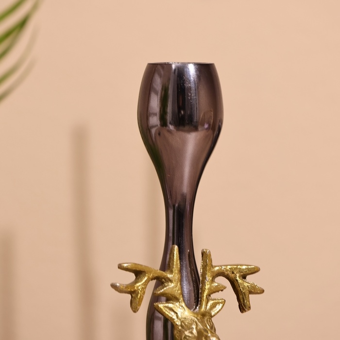 Подсвечник  Подсвечник "Олень" 25 см, металл, мрамор