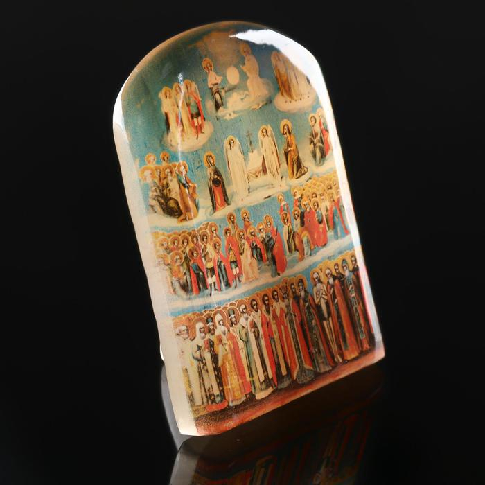 Икона с подставкой  Икона с подставкой "Всех Святых", селенит