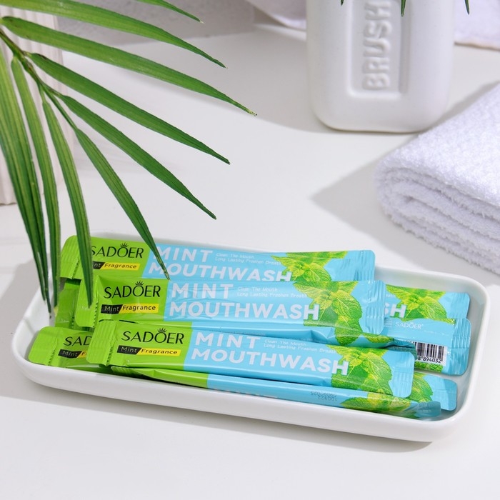 Набор ополаскивателей для рта в стиках со вкусом мяты, 20шт по 10 мл Набор ополаскивателей для рта в стиках со вкусом мяты, 20шт по 10 мл