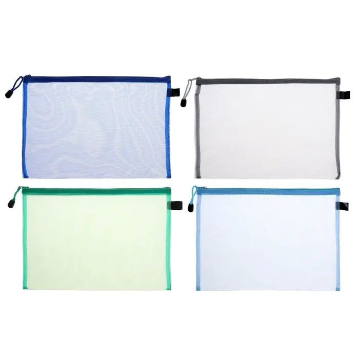 Папка-конверт на молнии А4, Calligrata &laquo;Сеточка&raquo;, МИКС