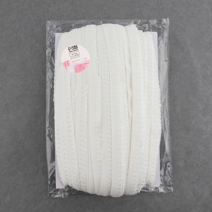 Резинка ажурная бельевая, 14 мм, 100 ± 1 м, цвет белый