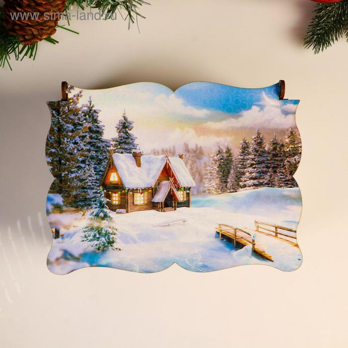 Шкатулка большая новогодняя Шкатулка большая новогодняя "Дом на опушке", микс, 20х15х8,5 см