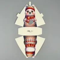 Коробка складная с окном «Северный мишка», 9 х 14.7 х 6 см