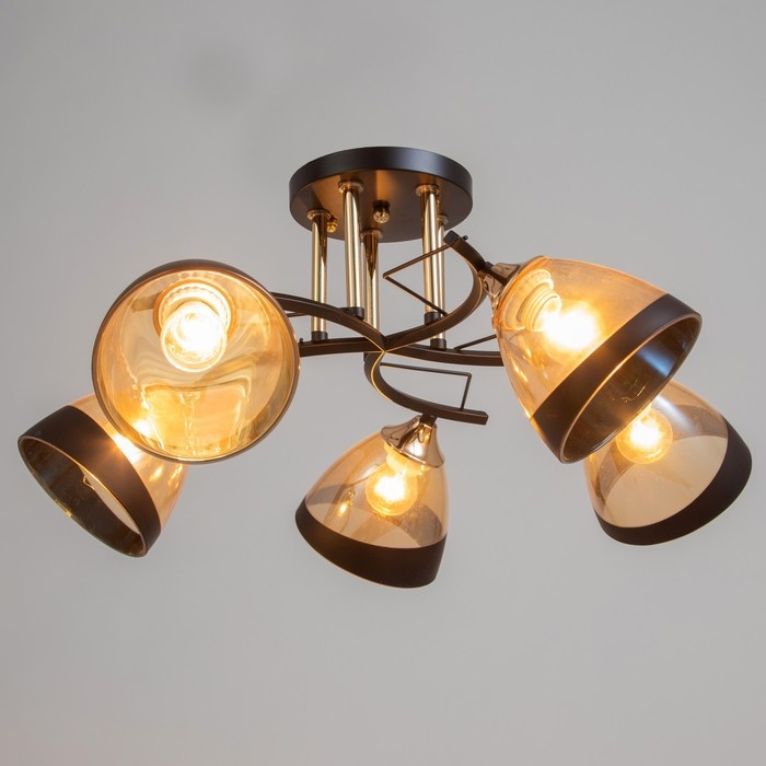 Люстра Люстра "Аделла" 5хЕ27 40Вт чёрно-золотой 65х65х26 см BayerLux