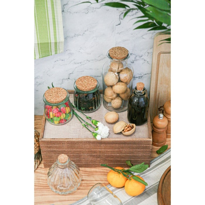 Набор баночек стеклянных для специй с пробковой крышкой Доляна «Парфе», 200 мл, 7,4×8 см, 12 шт Набор баночек стеклянных для специй с пробковой крышкой Доляна «Парфе», 200 мл, 7,4×8 см, 12 шт