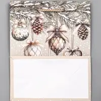 Пакет подарочный новогодний ламинированный, &laquo;Новогодние игрушки&raquo;, 18&times;10&times;22.3 см