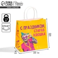 Пакет подарочный &laquo;Старая клюшка&raquo;, 22&times;22&times;11 см