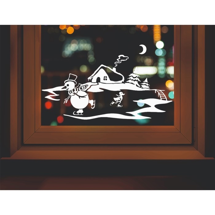 Наклейка декоративная для окон Наклейка декоративная для окон "Коньки" 50х29 см