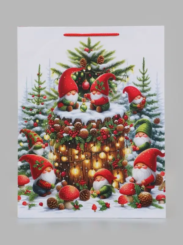 Пакет подарочный &laquo;Сказочные гномы&raquo;, 33&times;10&times;42.5 см