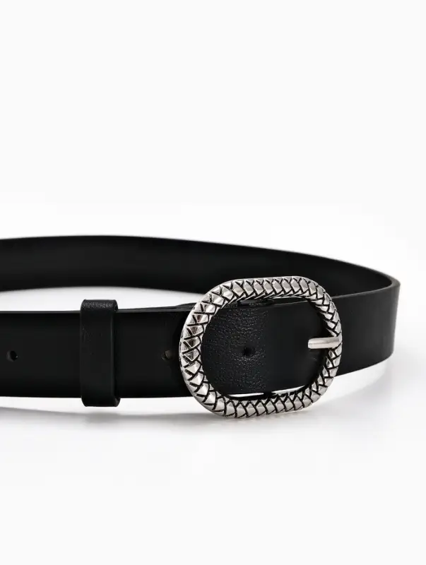 Ремень женский, 110&times;2.9 см, с винтом, классическая пряжка металл, чёрный