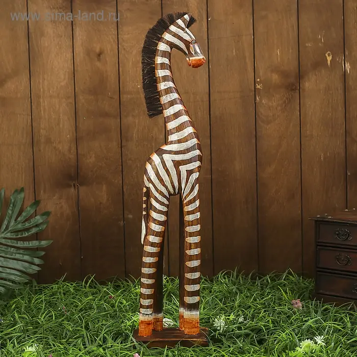 Сувенир  Сувенир "Зебра" дерево 14х8х60 см