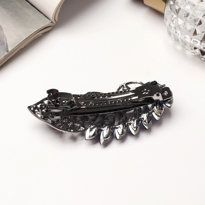 Заколка-автомат для волос Заколка-автомат для волос "Синий туман" драгоценный листок, 9 см