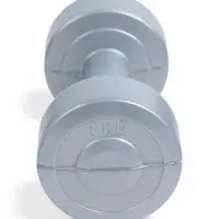 Гантели виниловые, 2 шт., 1 кг, серебристый металлик