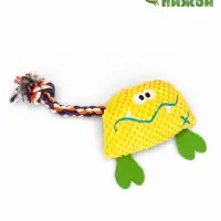 Мягкая игрушка для собак &laquo;Монстрик с канатом&raquo;, 23 см, с пищалкой, жёлтая