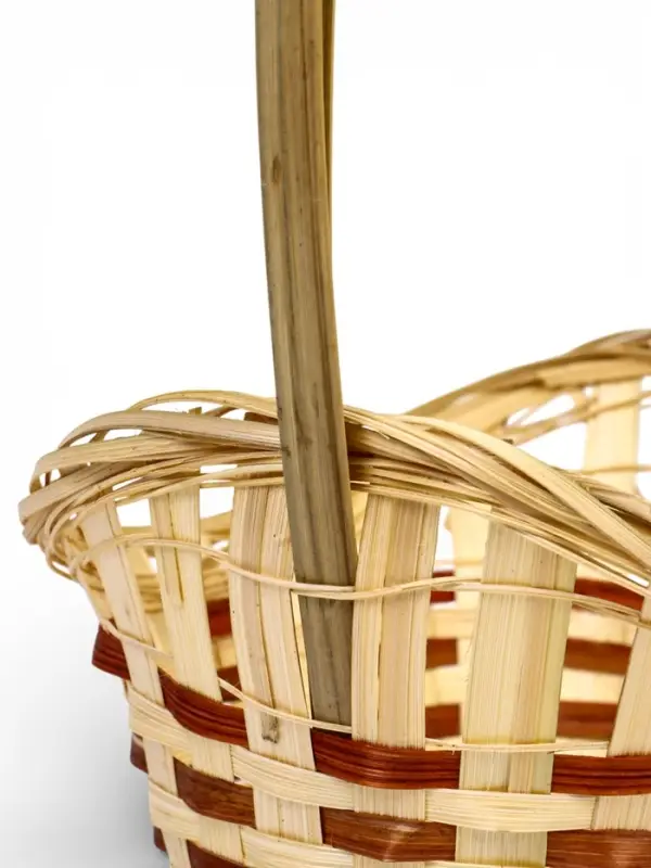 Корзина плетёная для хранения &laquo;Ладья&raquo;, 24&times;17&times;8 см, бамбук, с ручкой, бежевая