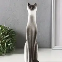 Фигура керамика &laquo;Кот Египетский&raquo;, 25 см, белый с чёрным