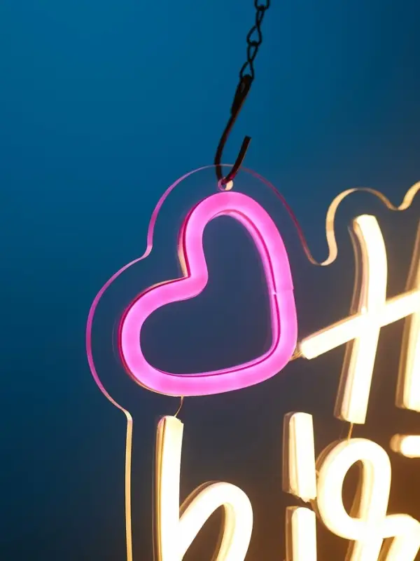 Неоновая вывеска - надпись &laquo;С Днем рождения&raquo;, 40&times;27 см, от USB, свечение тёплое белое, розовое